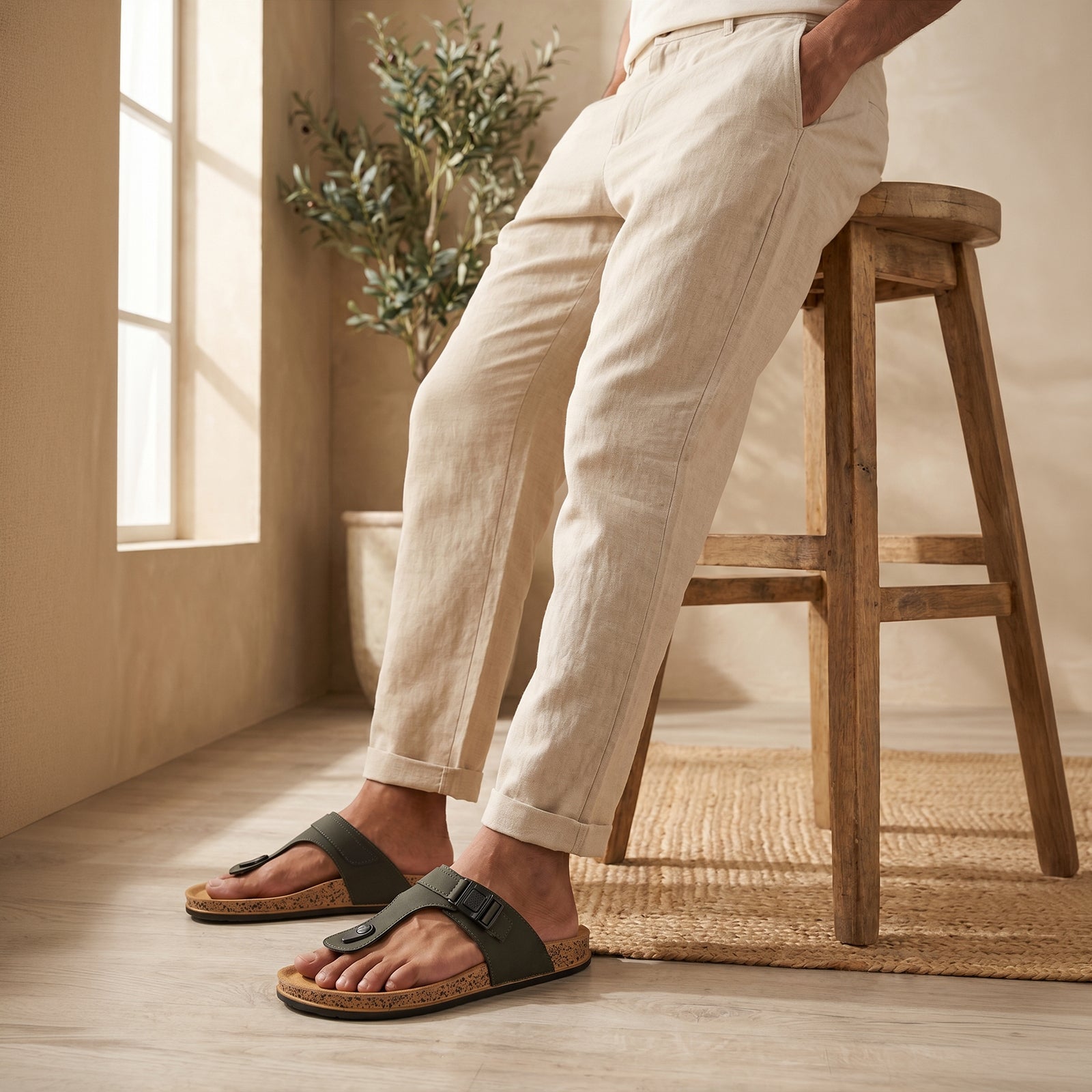 Men's Daily Wear Sandals - WGR53387 Olive