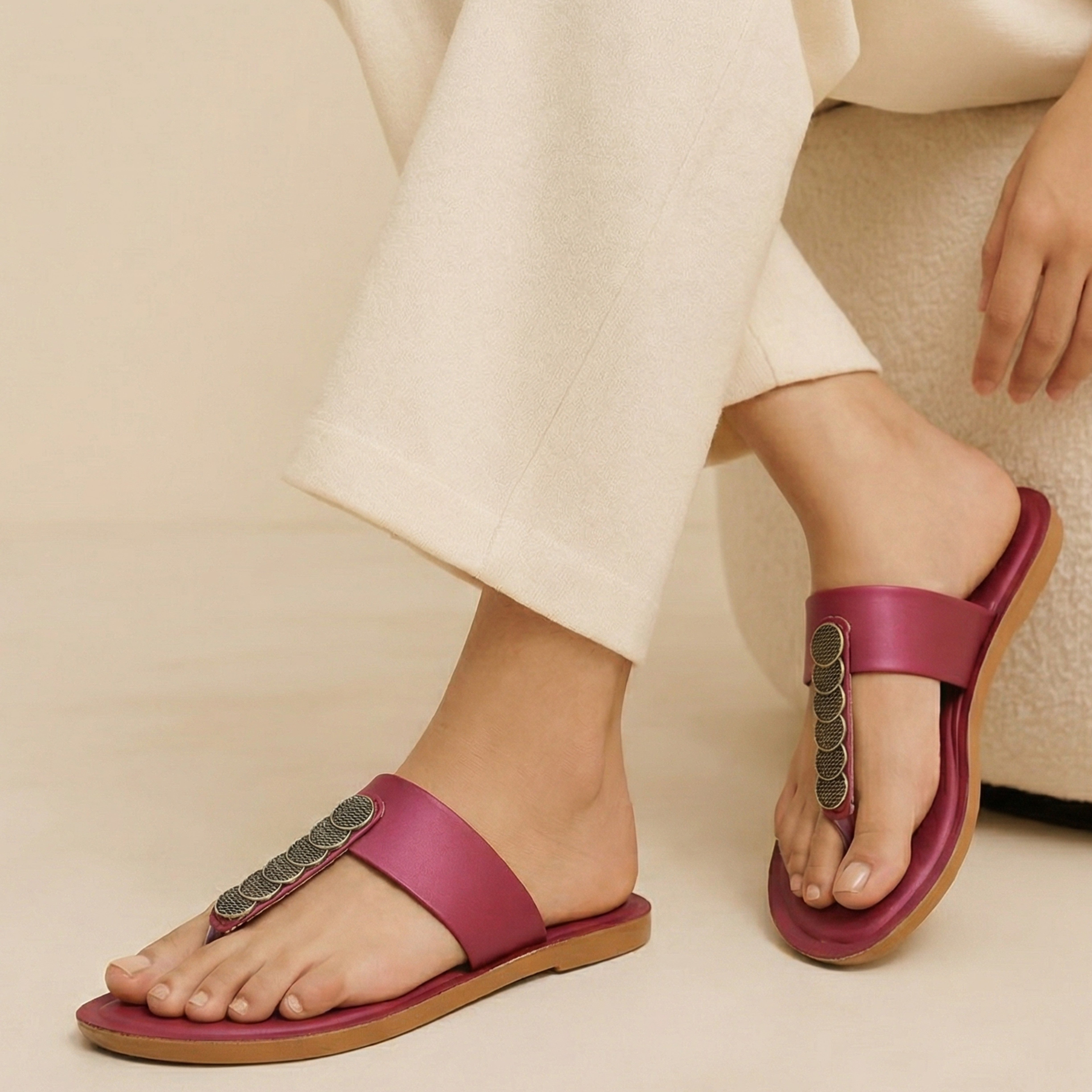 Women's Daily Wear Sandal  - WL7557 Maroon