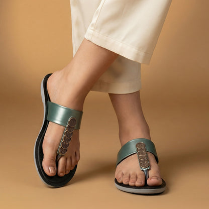 Women's Daily Wear Sandal  - WL7557 Teal Blue