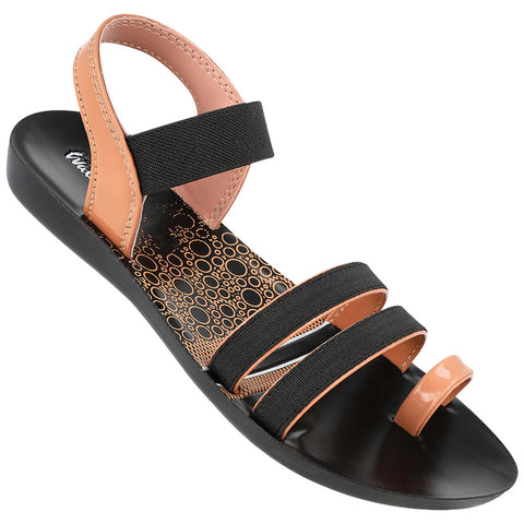 Shop Girl's Daily Wear Sandals WL7752 Black Peach Online