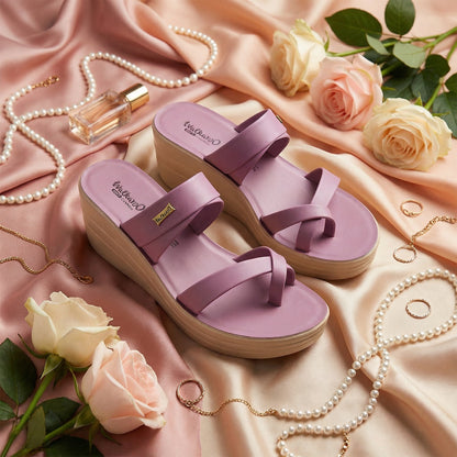 Women's Wedge Heel Sandals  - WLP72029 Mauve