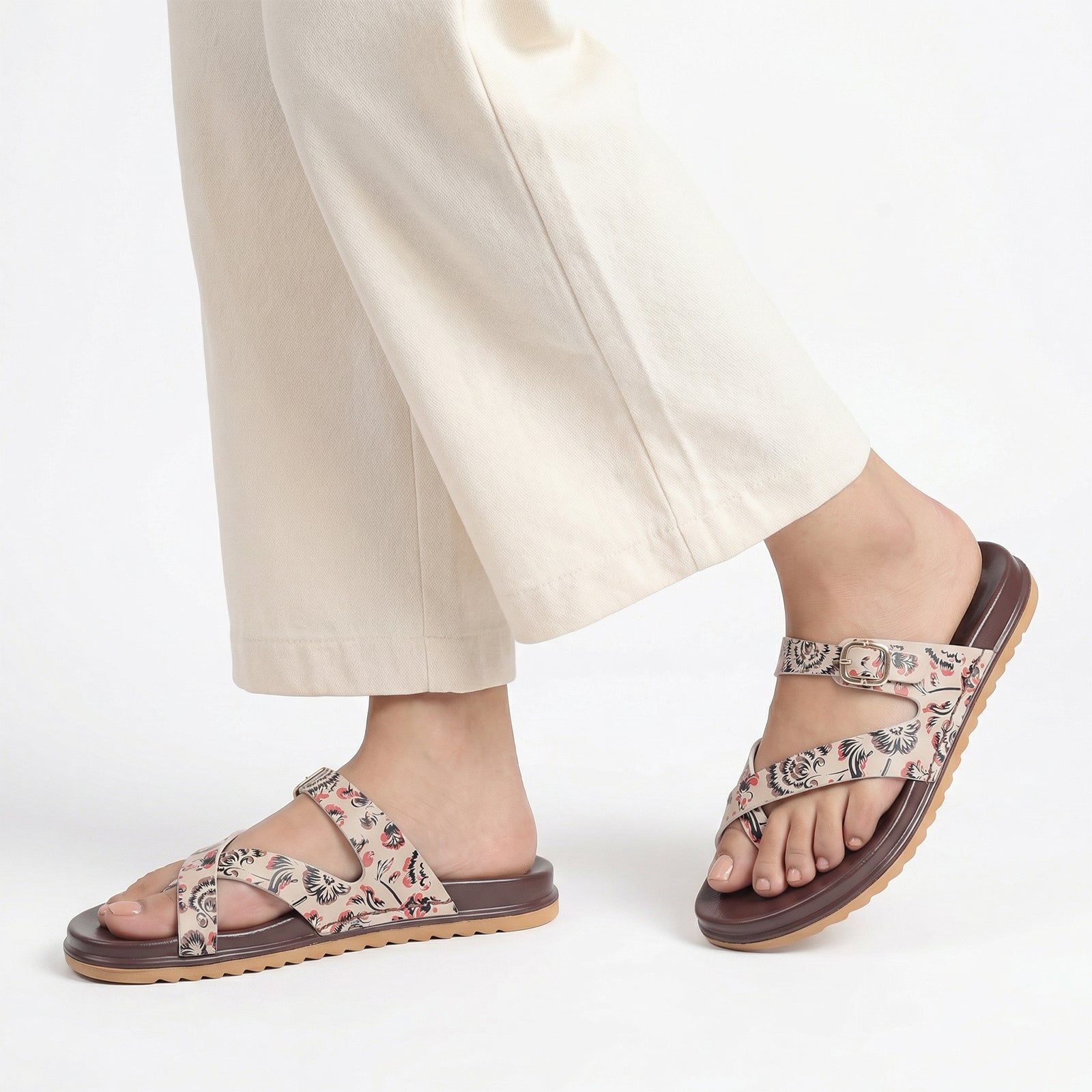 Women's Daily Wear Comfort Sandals - WLP72049 Brown