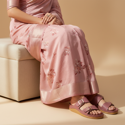 Women's Daily Wear Comfort Sandals  - WLP74021 Dark Rose