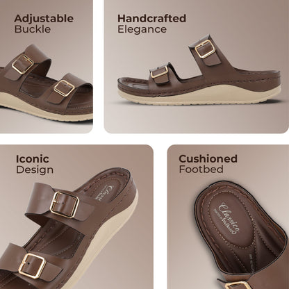 Women's Daily Wear Comfort Sandals  - WLP74021  Espresso