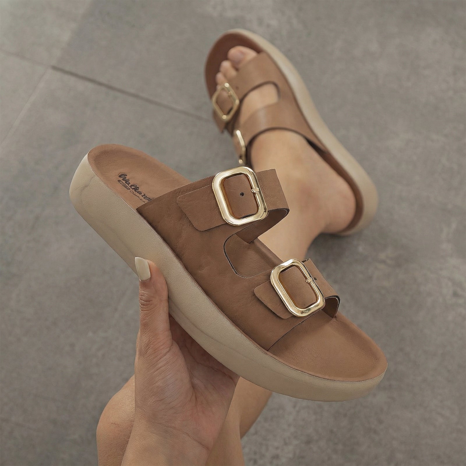 Women's Daily Wear Sandals - WLP74038 French Beige