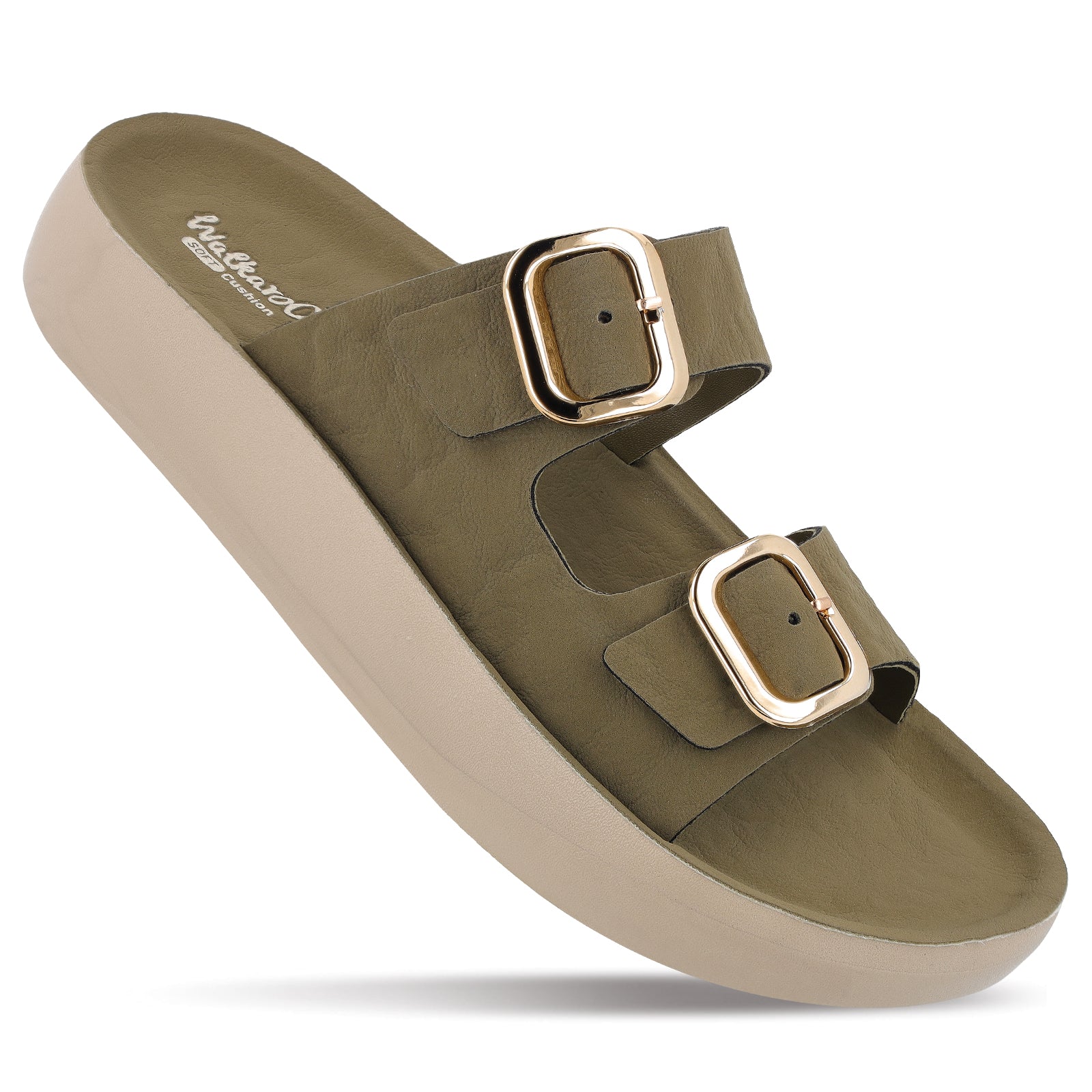 Women's Daily Wear Sandals - WLP74038 Olive – Walkaroo Footwear