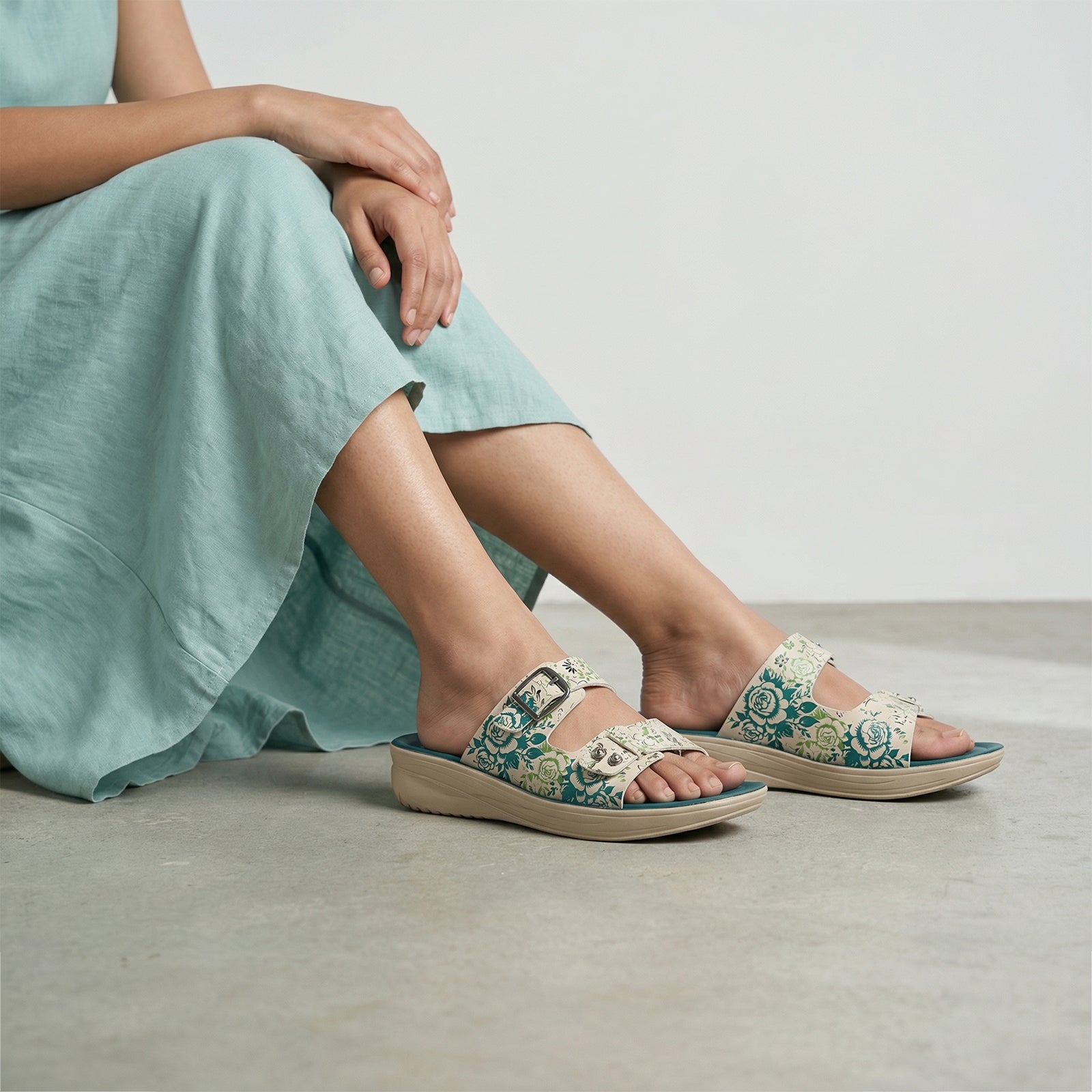 Women's Daily Wear Sandal  - WLR74019 Green