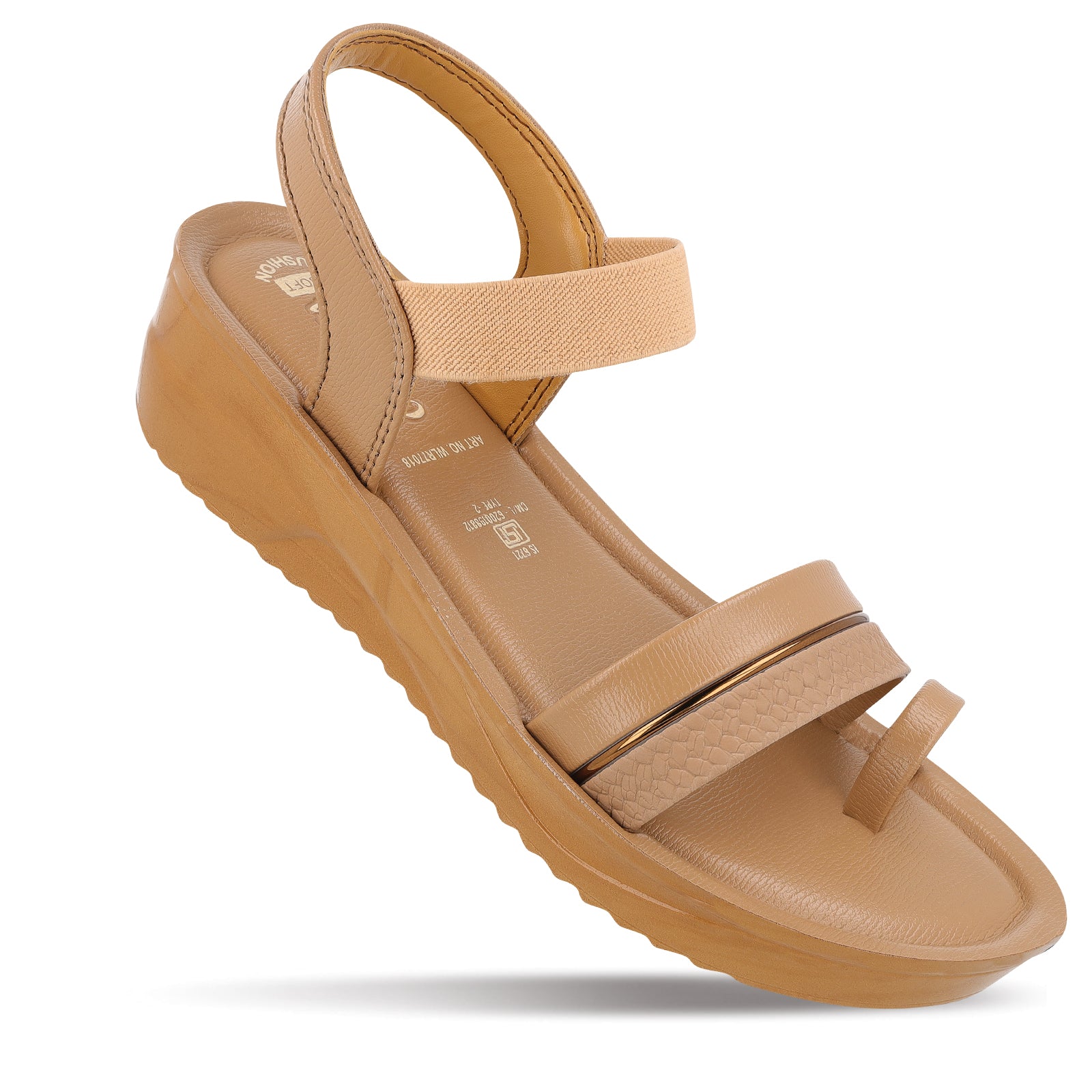 Women's Wedge Heel Sandals  - WLR77018 Cream