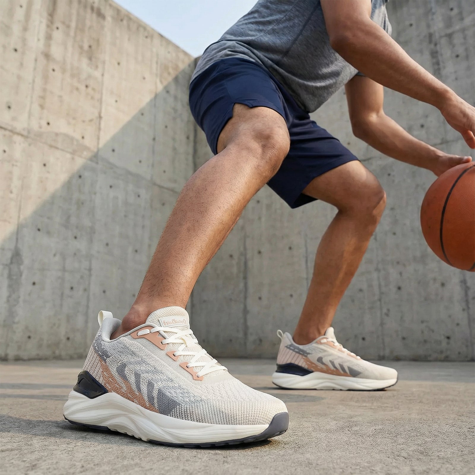 Men's Lace-up Sports Shoes - WS9110 Grey Beige