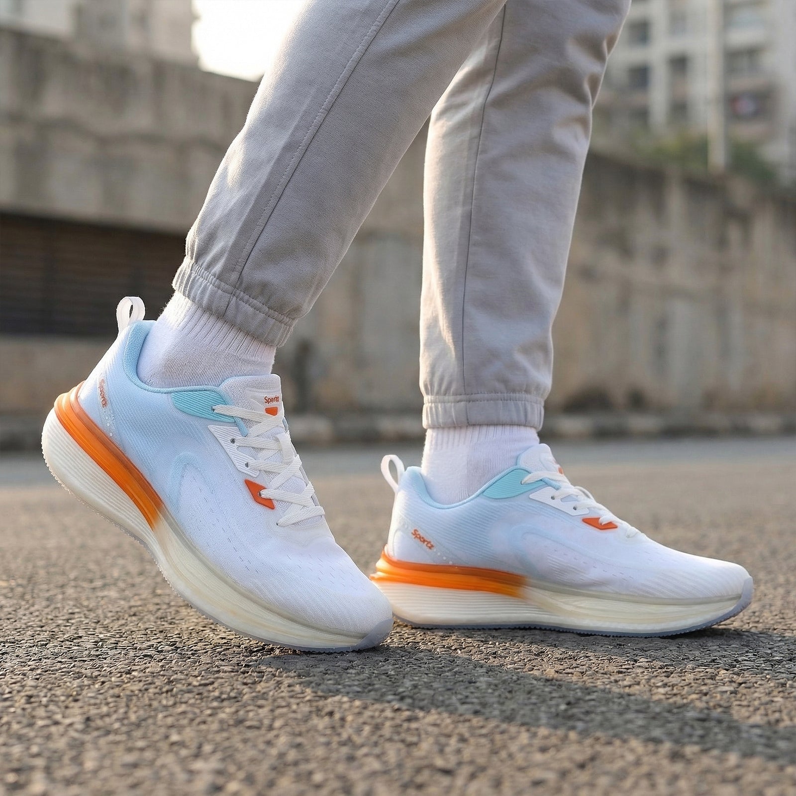 MASLOW Men's Lace-up Sports Shoes - WS9152 White Sky Blue