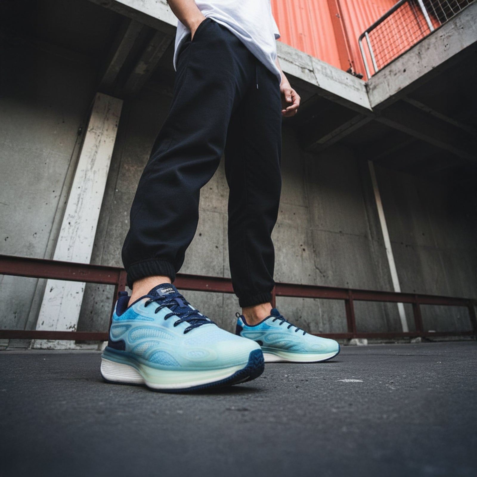 Men's Night Glow Sports Shoes - WS9154 Sea Blue