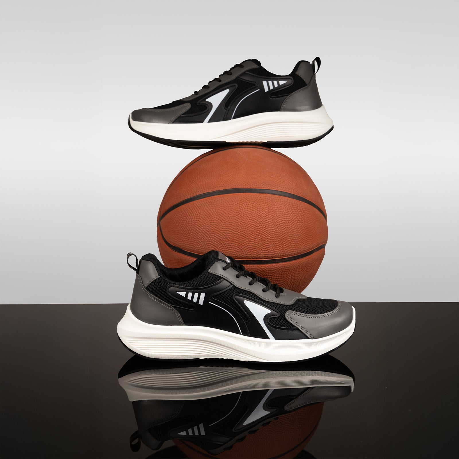 Men's Lace-up Casual Shoes - WS97538 Black Grey