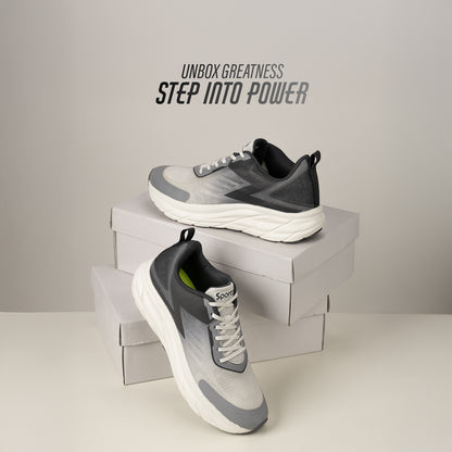 Men's Lace-up Sports Shoe - WS97543 White Grey