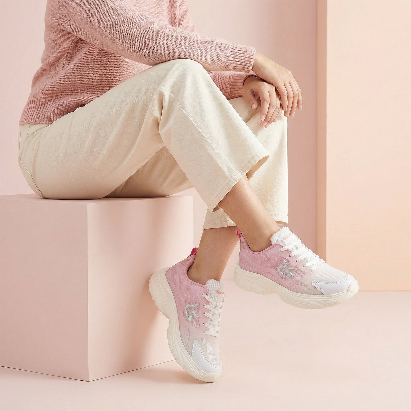 Women's Sports Sneakers - WY3378 Pink