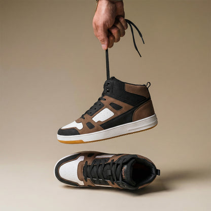 Men's High Top Sneakers - WY3466 Black Brown
