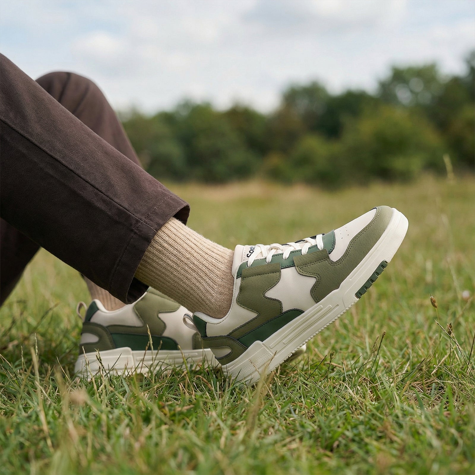 Men's Casual Sneakers - WY3469 White Mild Green