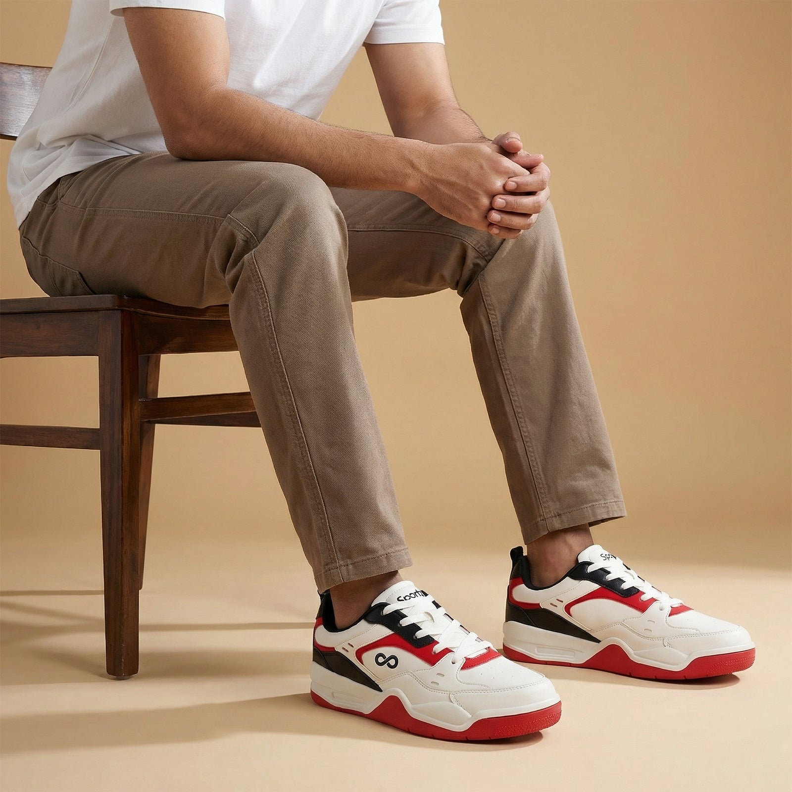 Men's Colourblocked Sneakers - WY3477 White Red