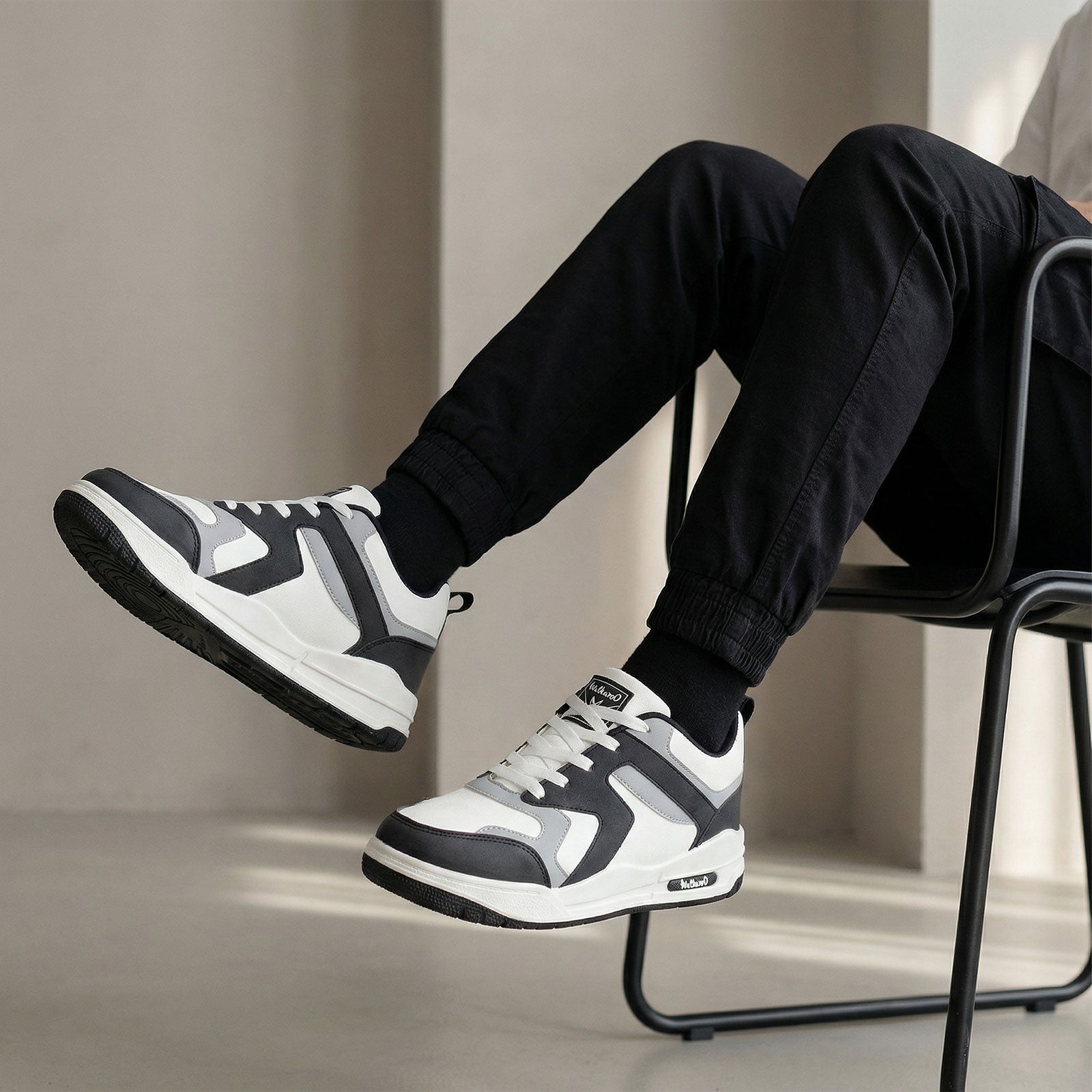 Men's Two-Tone Sneakers -  WY3478 White Black