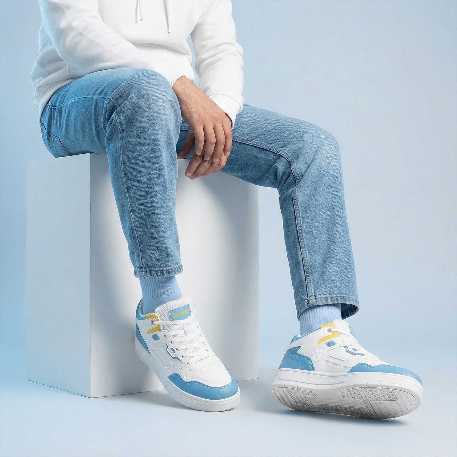 Men's Sports Sneakers - WY3485 White Blue