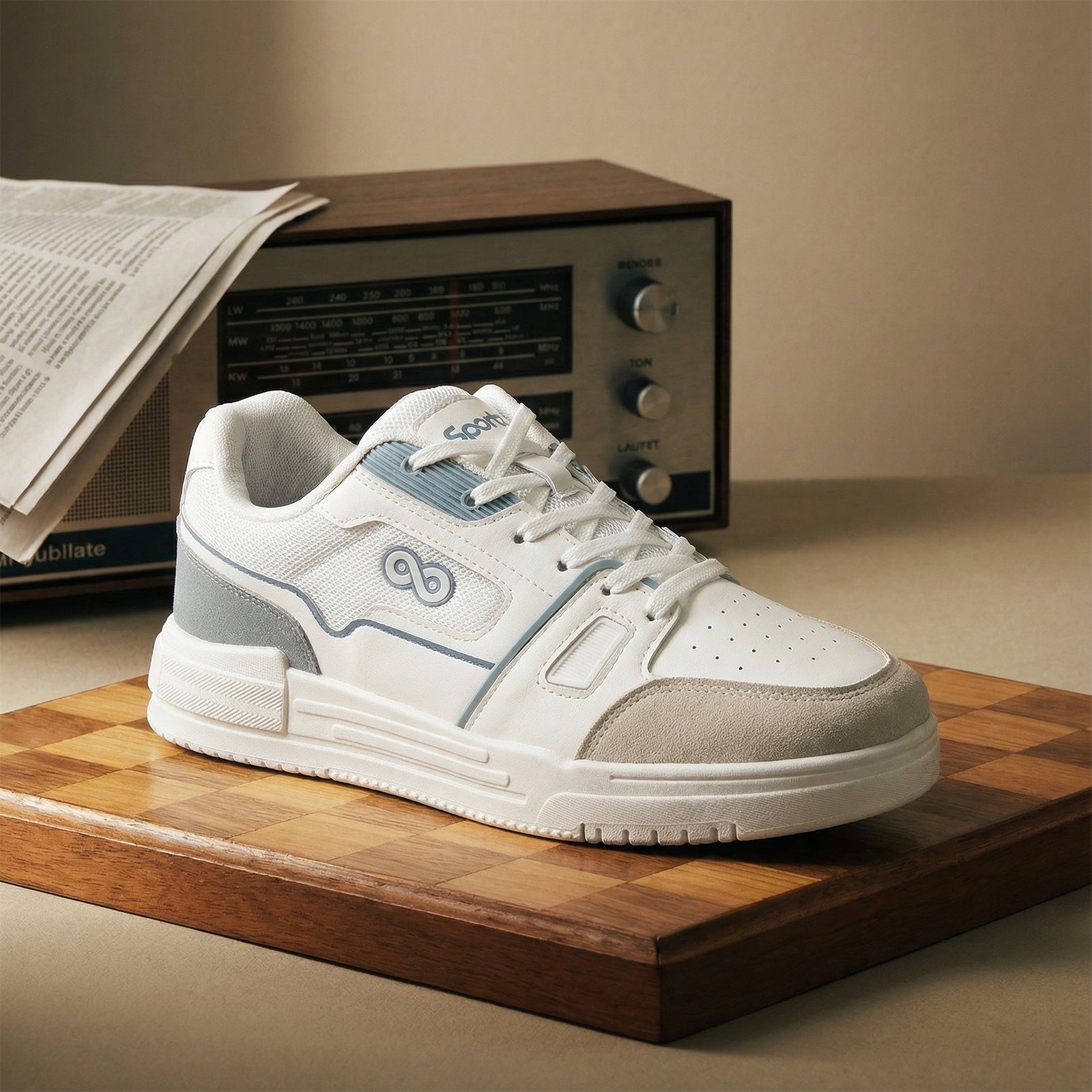 Men's Sports Sneakers - WY3489 White Grey