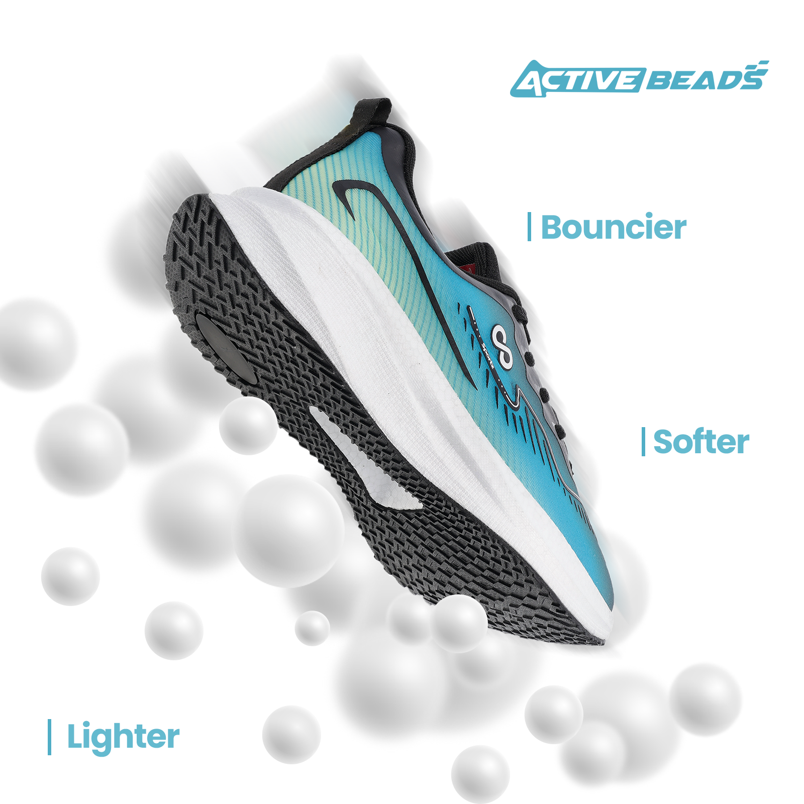 Men's Active Beads Sports Shoe - WS9163 Blue Green
