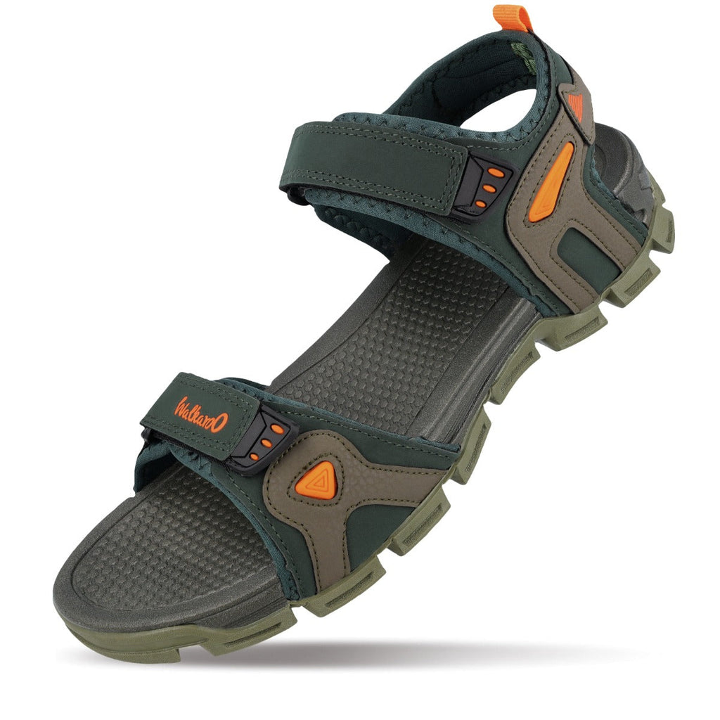 Walkaroo Men Sandal - WC4419 Olive Green - Walkaroo Footwear
