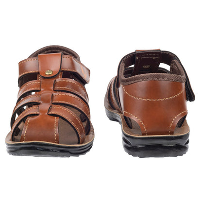 Walkaroo Kids Solid Fisherman Sandals - WK042 Brown - Walkaroo Footwear