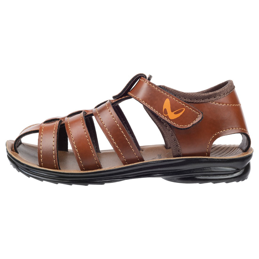 Walkaroo Kids Solid Fisherman Sandals - WK042 Brown - Walkaroo Footwear